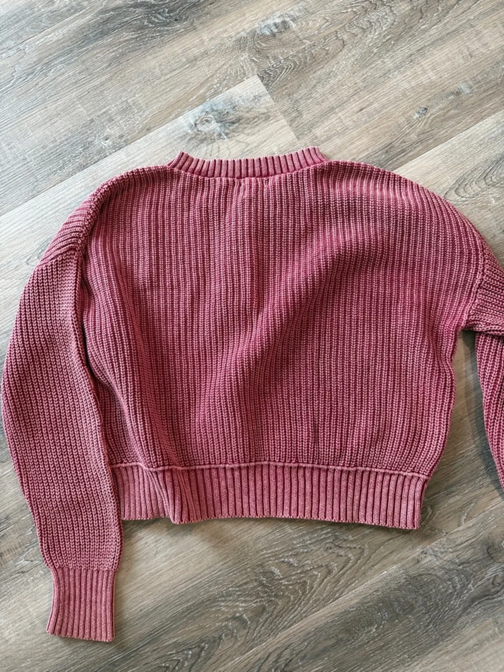 Blu Pepper Washed Rose Button Henley Sweater - Women sz m - Picture 6 of 6